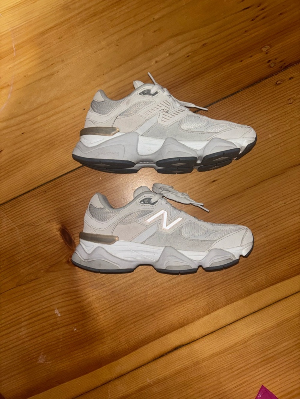 New Balance 9060 
White Low-Top Sneakers with Subtle Gray Accents